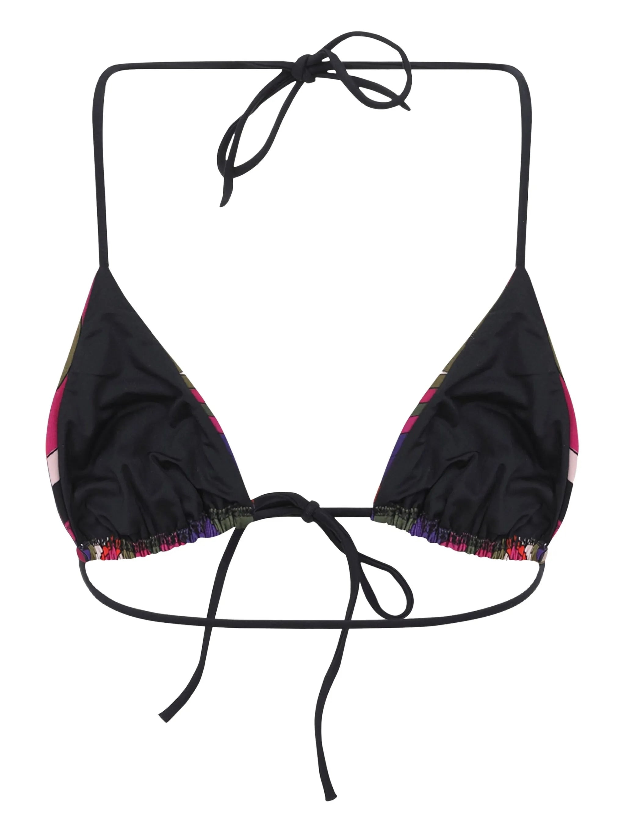 abstract-print triangle bikini top - 2