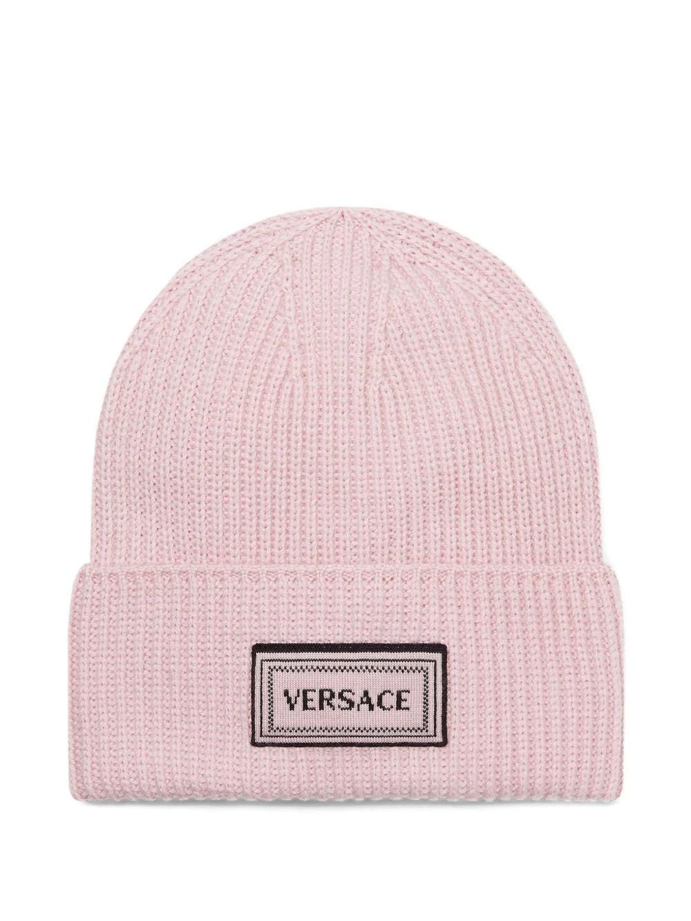 logo-patch ribbed beanie hat - 1