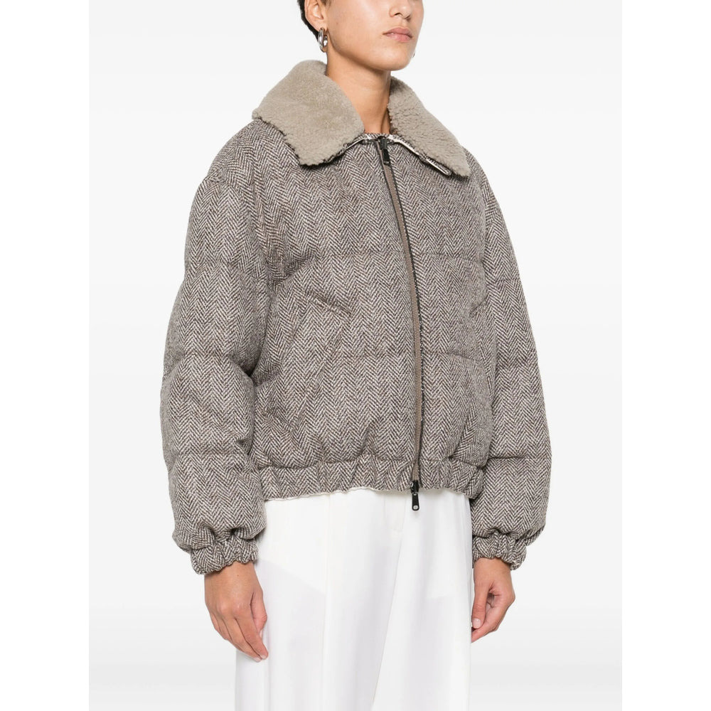 Brunello Cucinelli Grey Jackets - Puffer Jackets Women - 3
