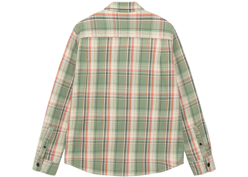 Stüssy Stussy Dan Washed Cotton Plaid Shirt Green outlook