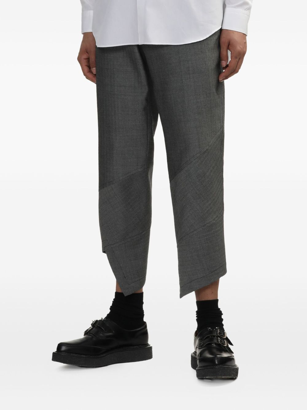 panelled asymmetrical trousers - 3