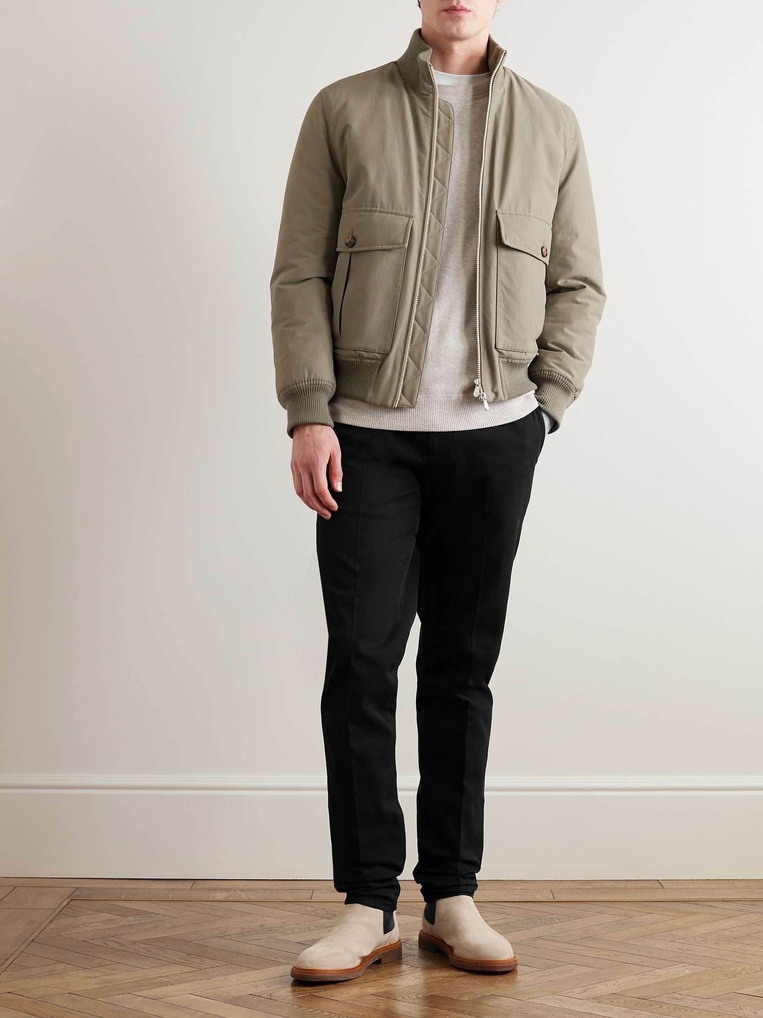 Brunello Cucinelli Virgin wool and silk techno poplin bomber
