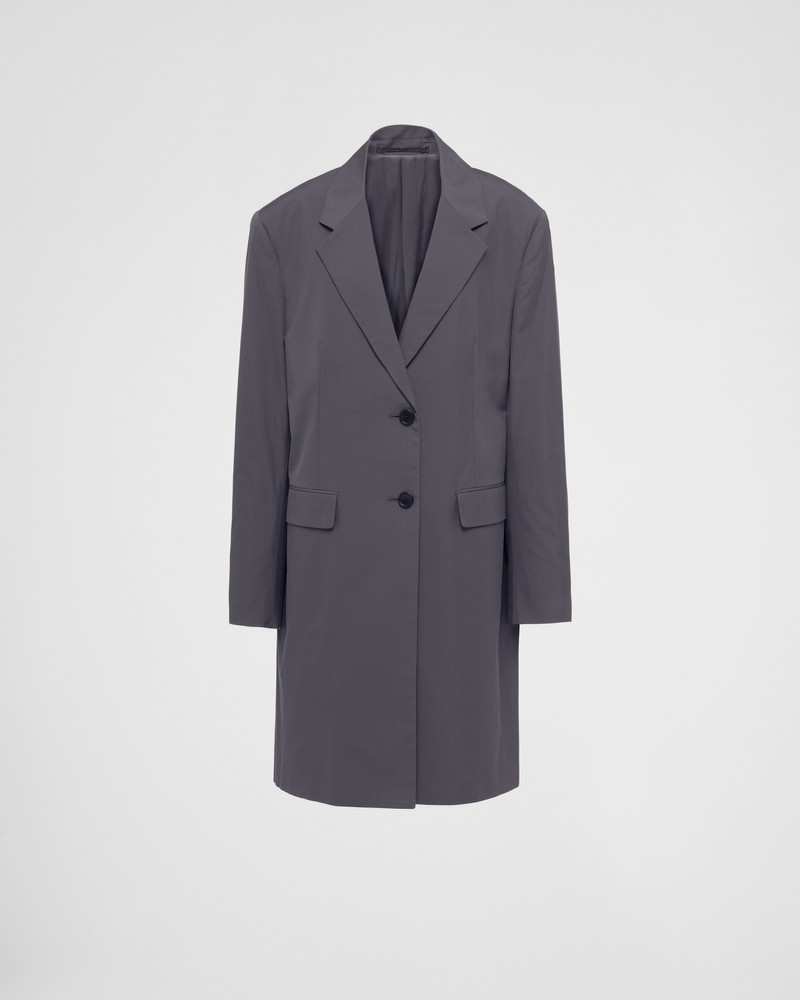 Single-breasted Panama cotton coat - 1