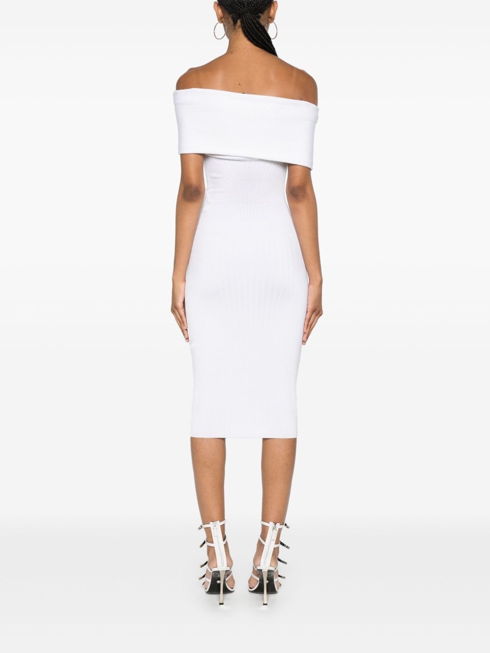 off-shoulder knit dress - 4
