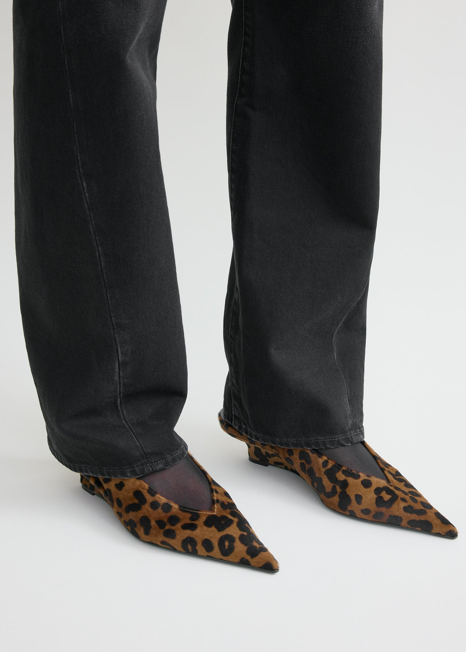 Wedge-heel pony hair slingbacks leopard - 2
