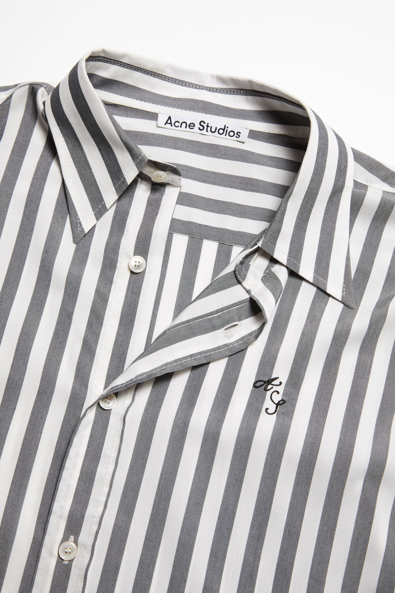 Stripe button-up shirt - Black/white 5