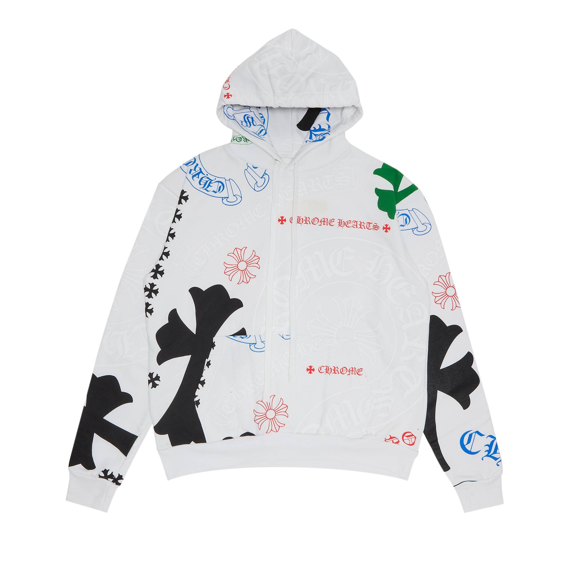 Chrome Hearts Stencil Hoodie 'White/Multicolor' - 1