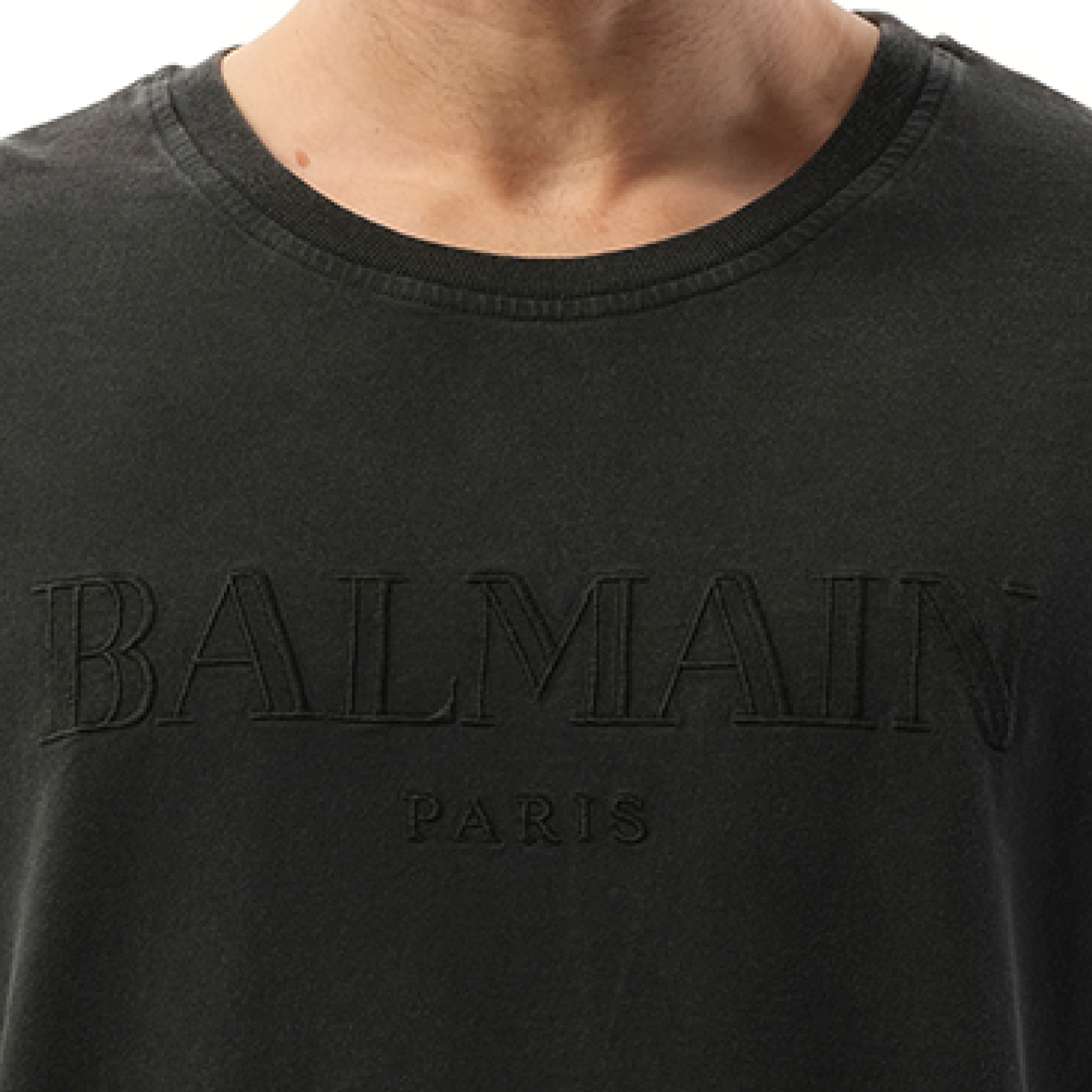 Balmain Vintage Emb T-Shirt in Grey - 3