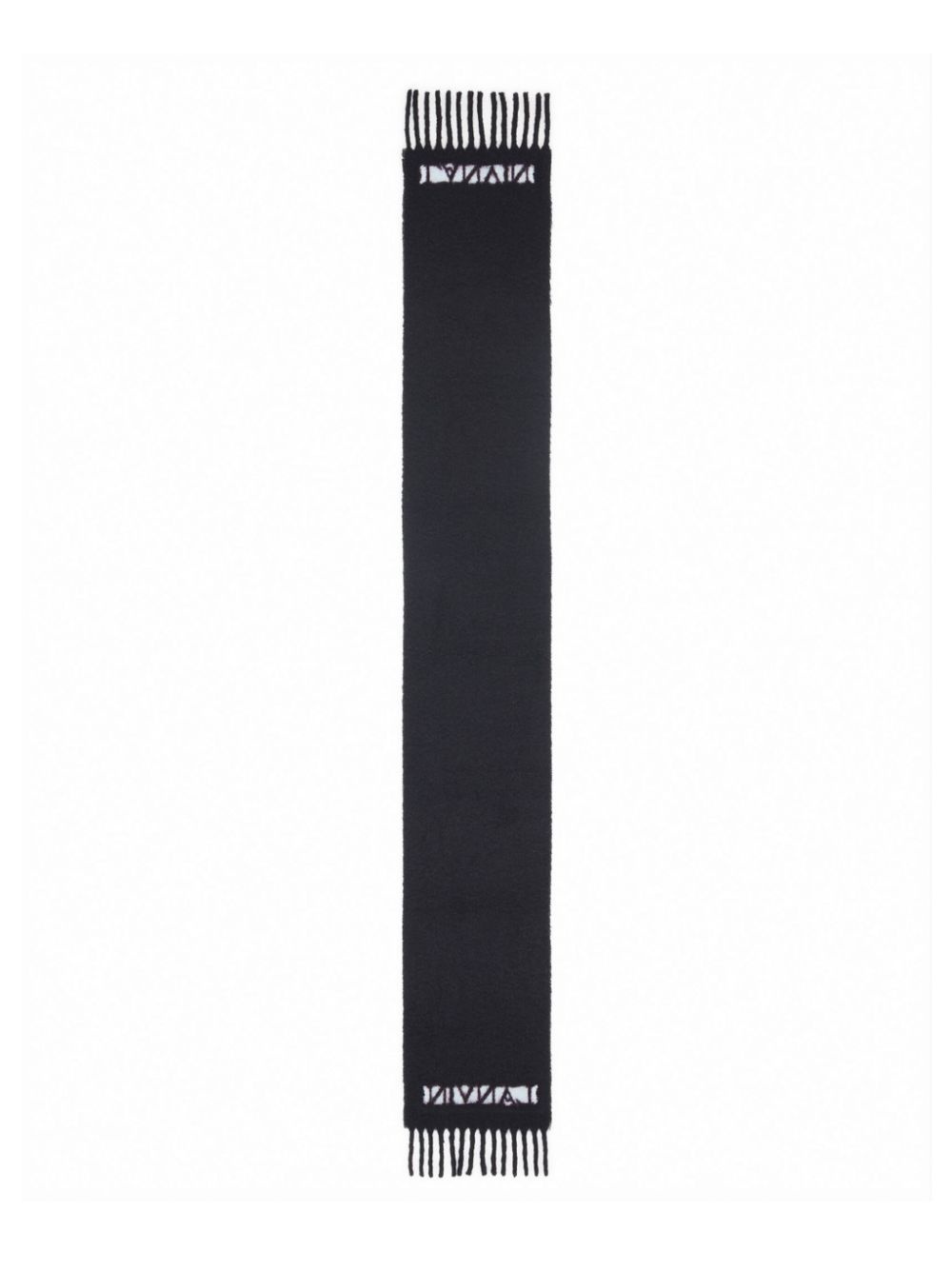 jacquard logo motif fringed scarf - 2