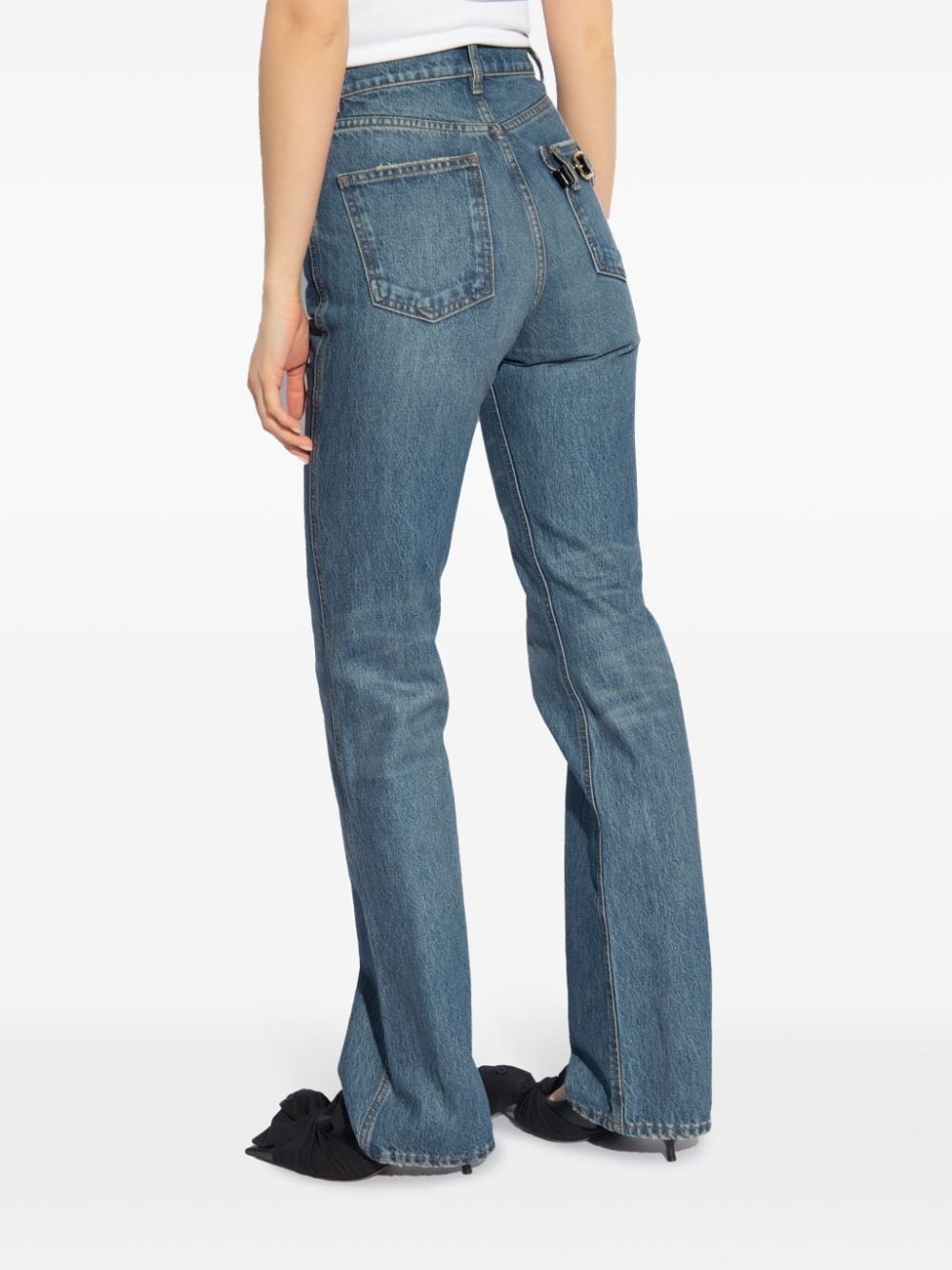 buckle-detail slim-fit jeans - 4