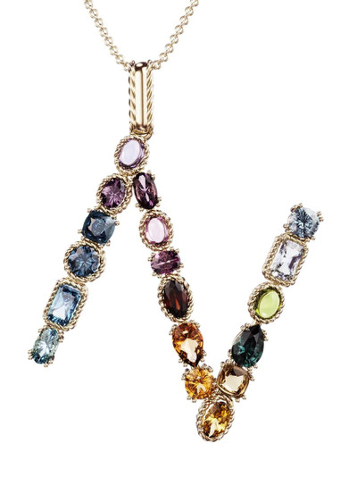 Dolce & Gabbana 18kt yellow gold initial N gemstone necklace outlook