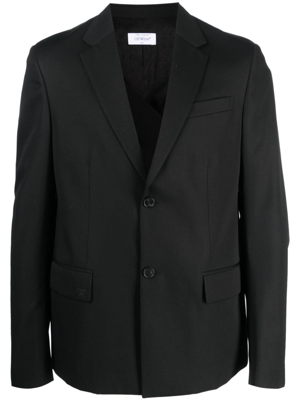 single-breasted wool blazer - 1