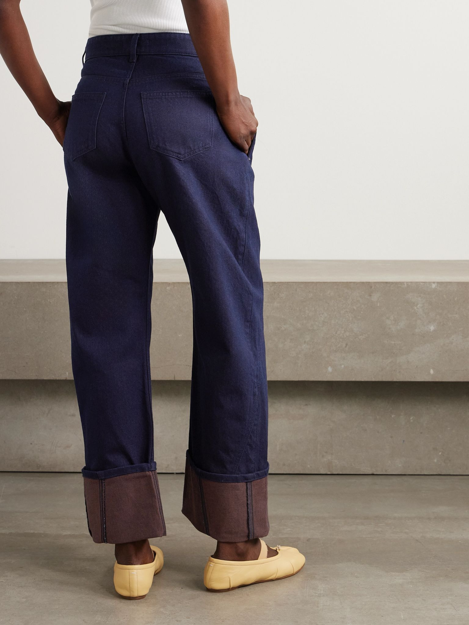 Twisted asymmetric high-rise jeans Blue - 4