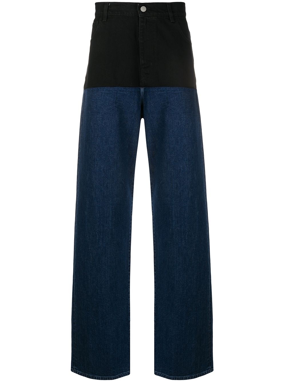 two-tone wide jeans - 1