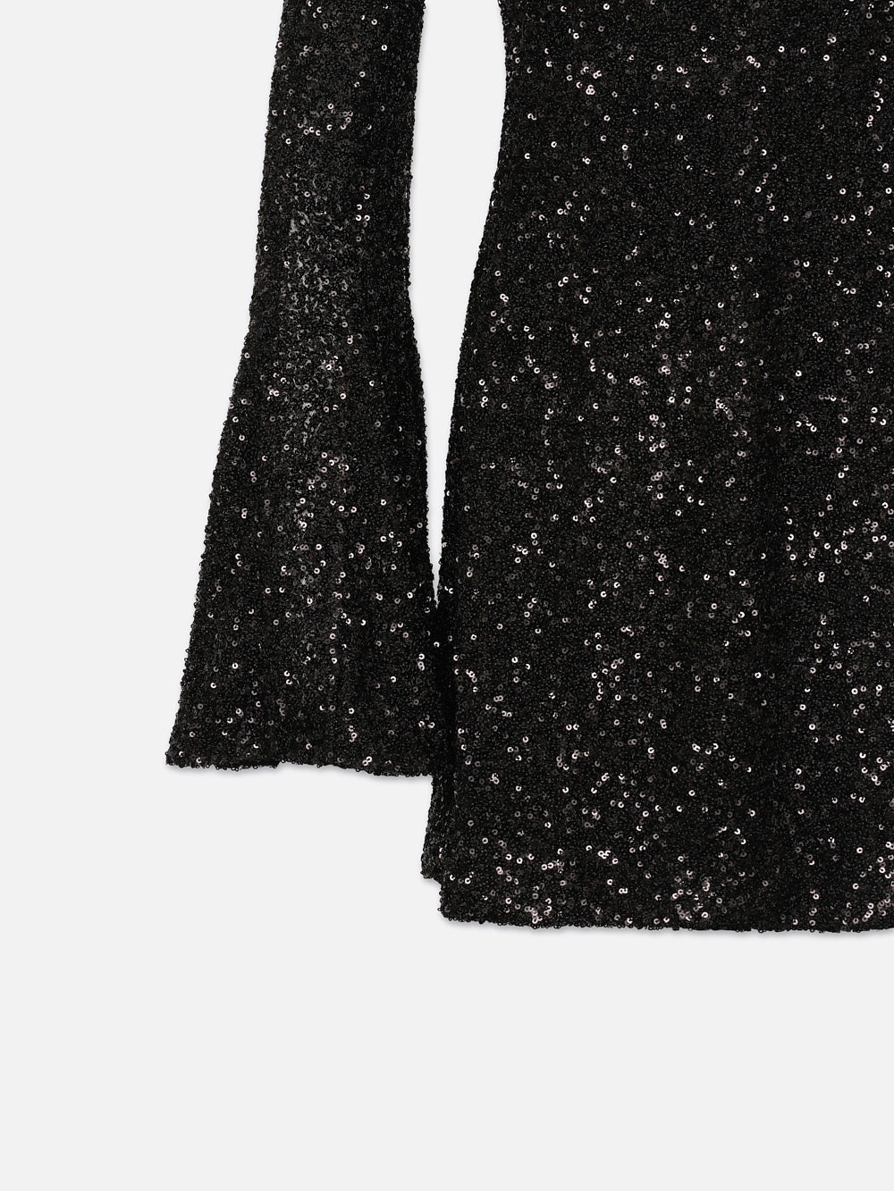 Sequin Flutter Sleeve Dress in Black - 5