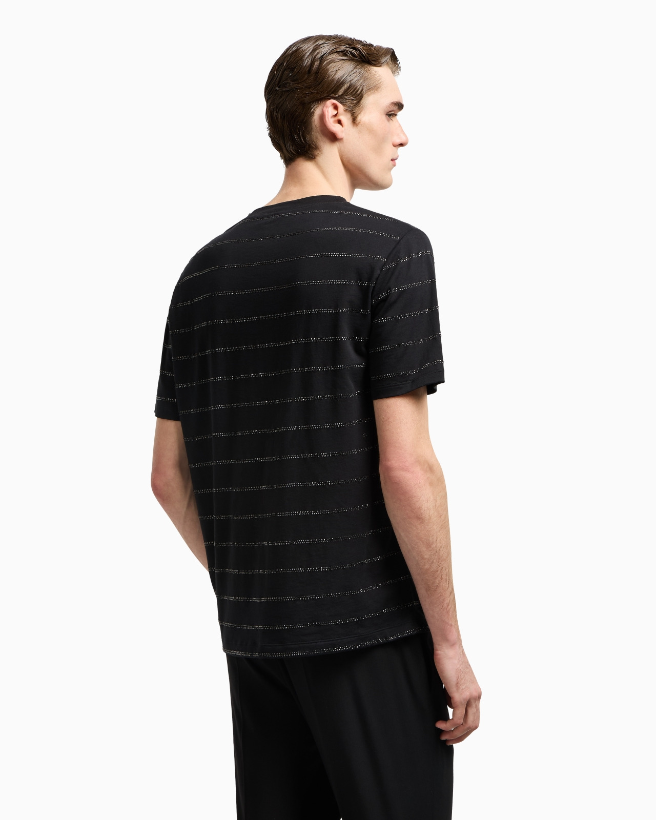 PIMA-COTTON AND RHINESTONE CREW-NECK T-SHIRT - 3