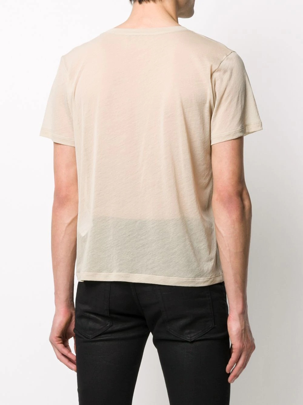 round neck sheer T-shirt - 4