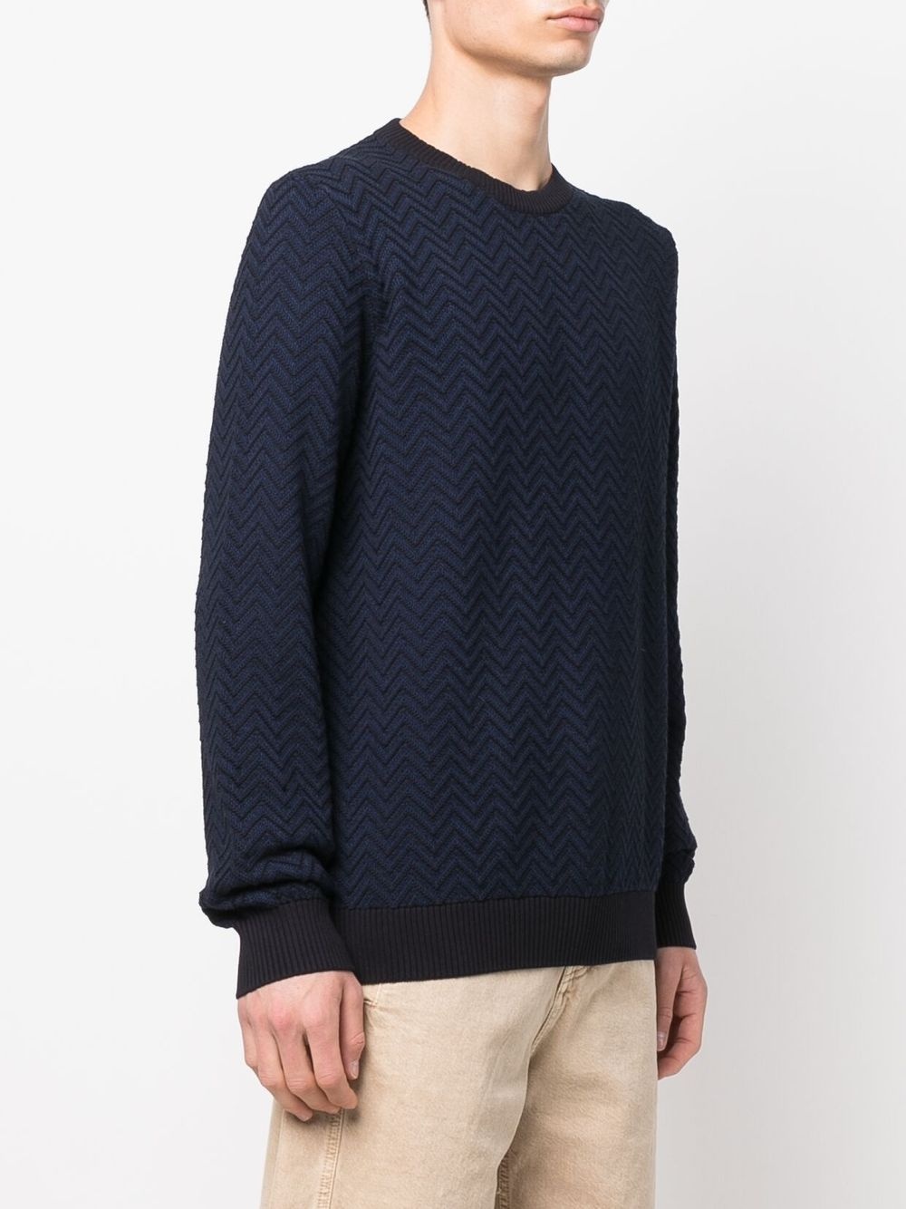 zigzag crew-neck jumper - 3