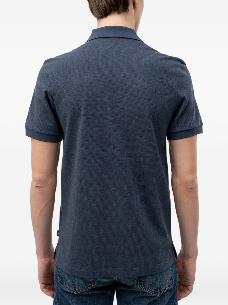textured short-sleeved polo shirt 3