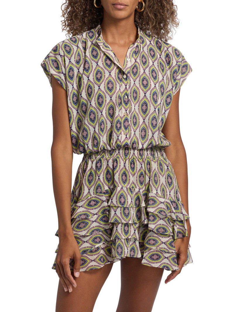 Women's Evie Printed Chiffon Minidress - Mosaic Eye 3