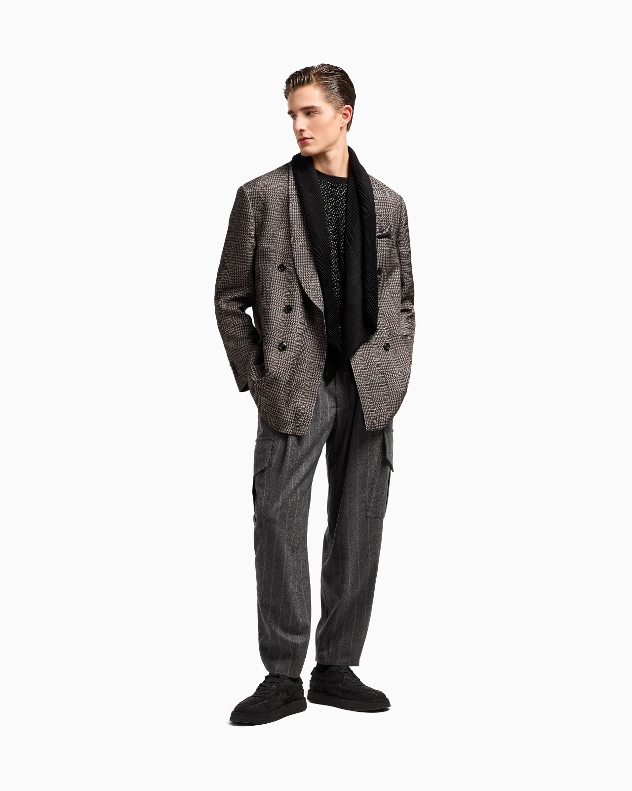 HERITAGE LINE DOUBLE-BREASTED JACKET IN PRINTED VISCOSE - 2