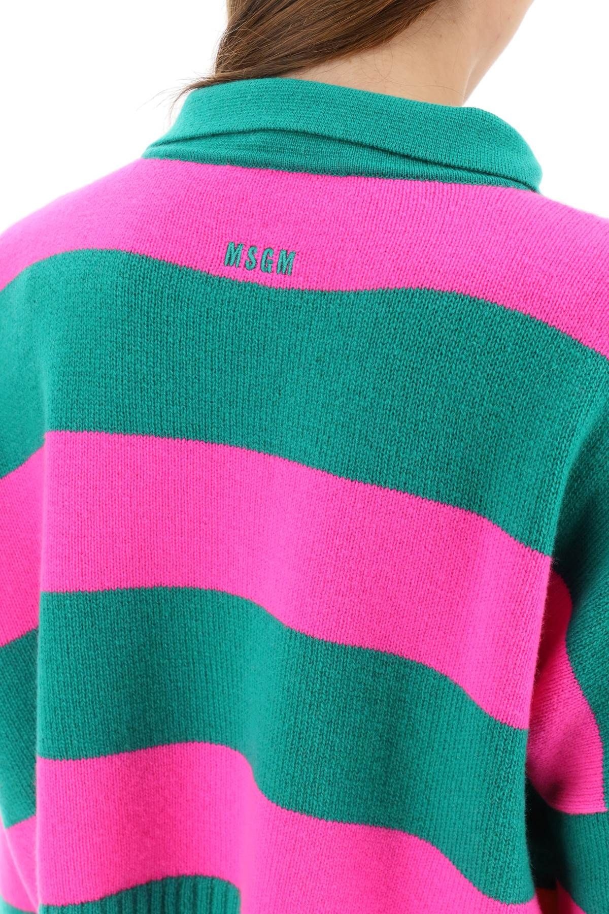 STRIPED BOXY KNIT POLO - 5