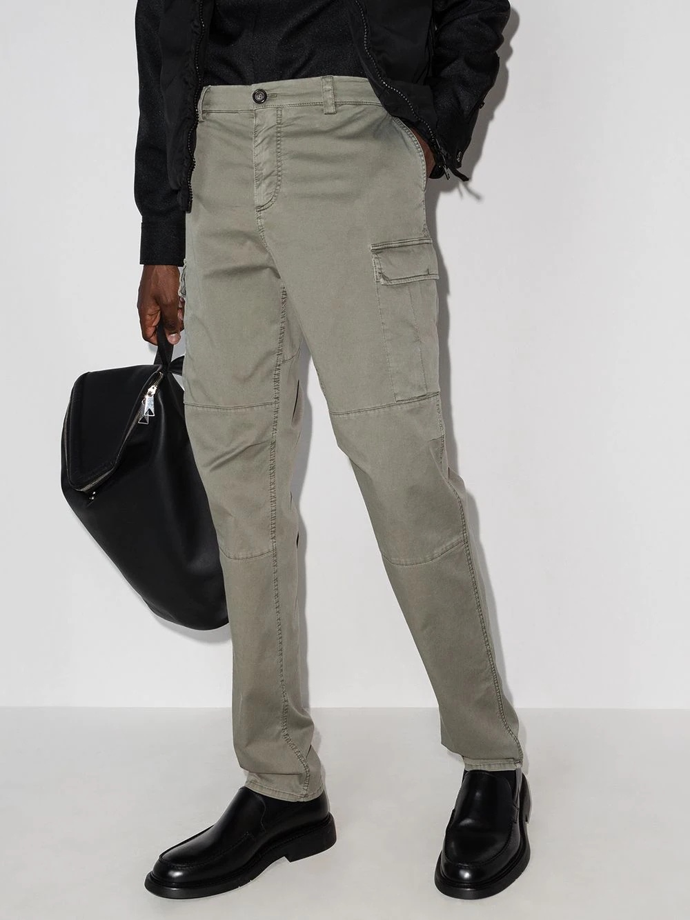 Dyed straight-leg cargo chinos - 2