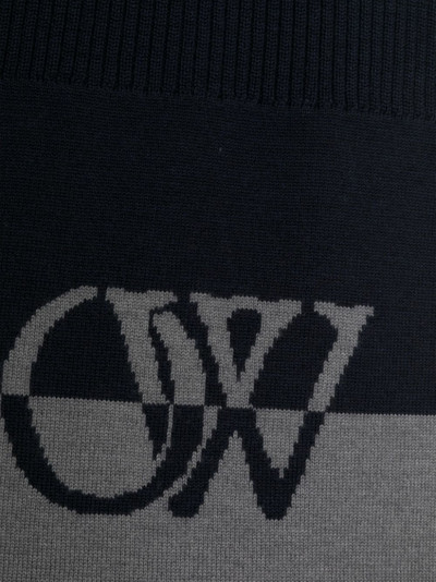 Off-White logo-intarsia virgin wool scarf outlook