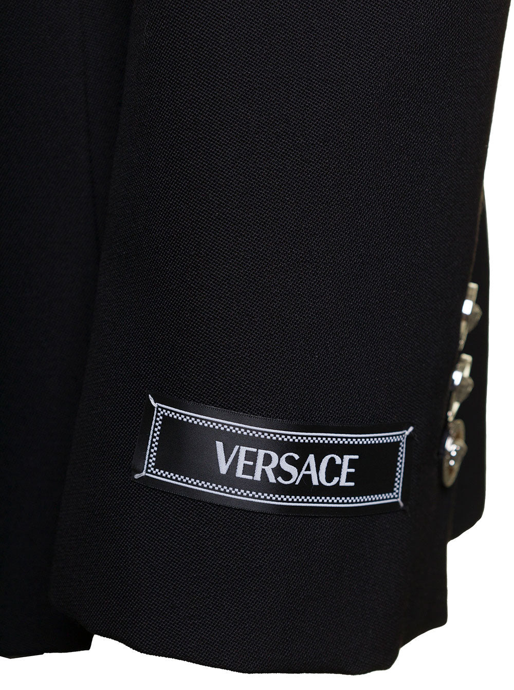 Versace Women Black Hourglass Single-Breasted Blazer In Wool Woman - 3