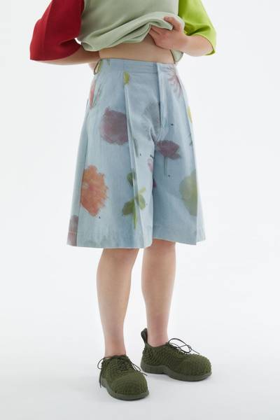 SUNNEI EXTRA OVERSIZED DENIM SHORTS WITH FLOWER PRINT outlook