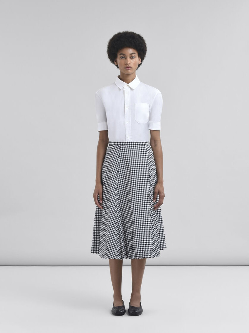 Marni BLACK AND WHITE CHECKED SEERSUCKER SKIRT outlook