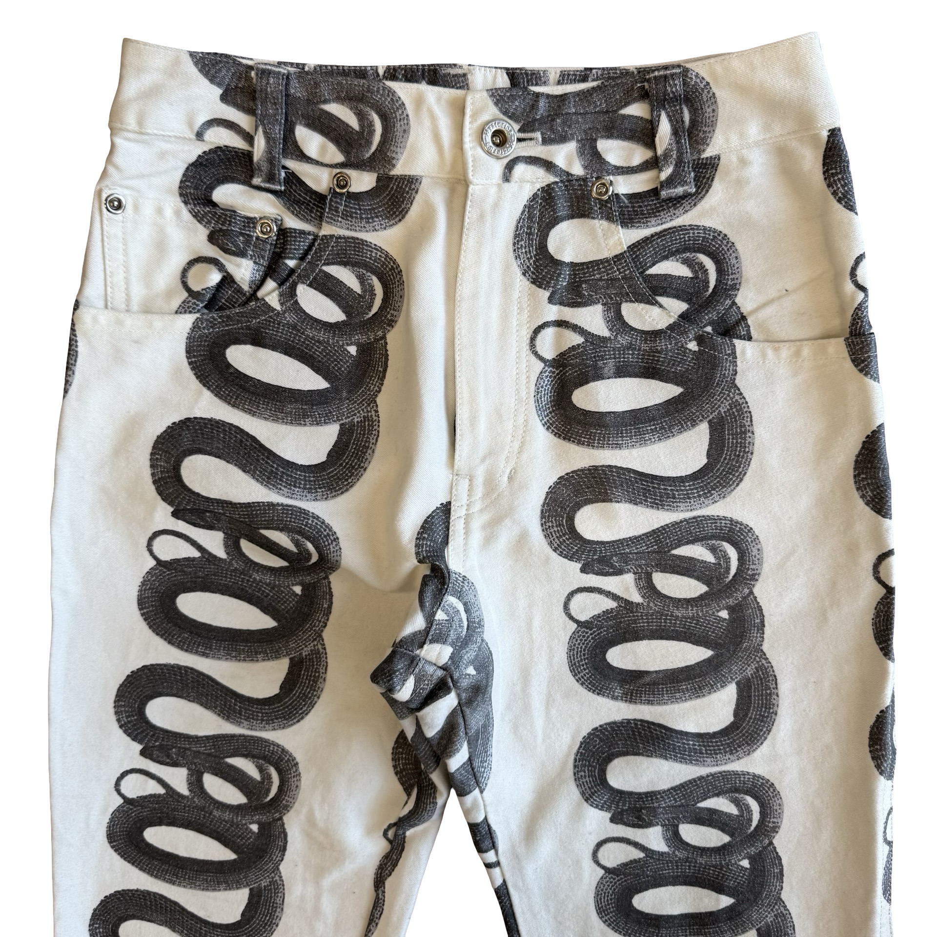 Hysteric Glamour White Snake Print Denim SZ - 2