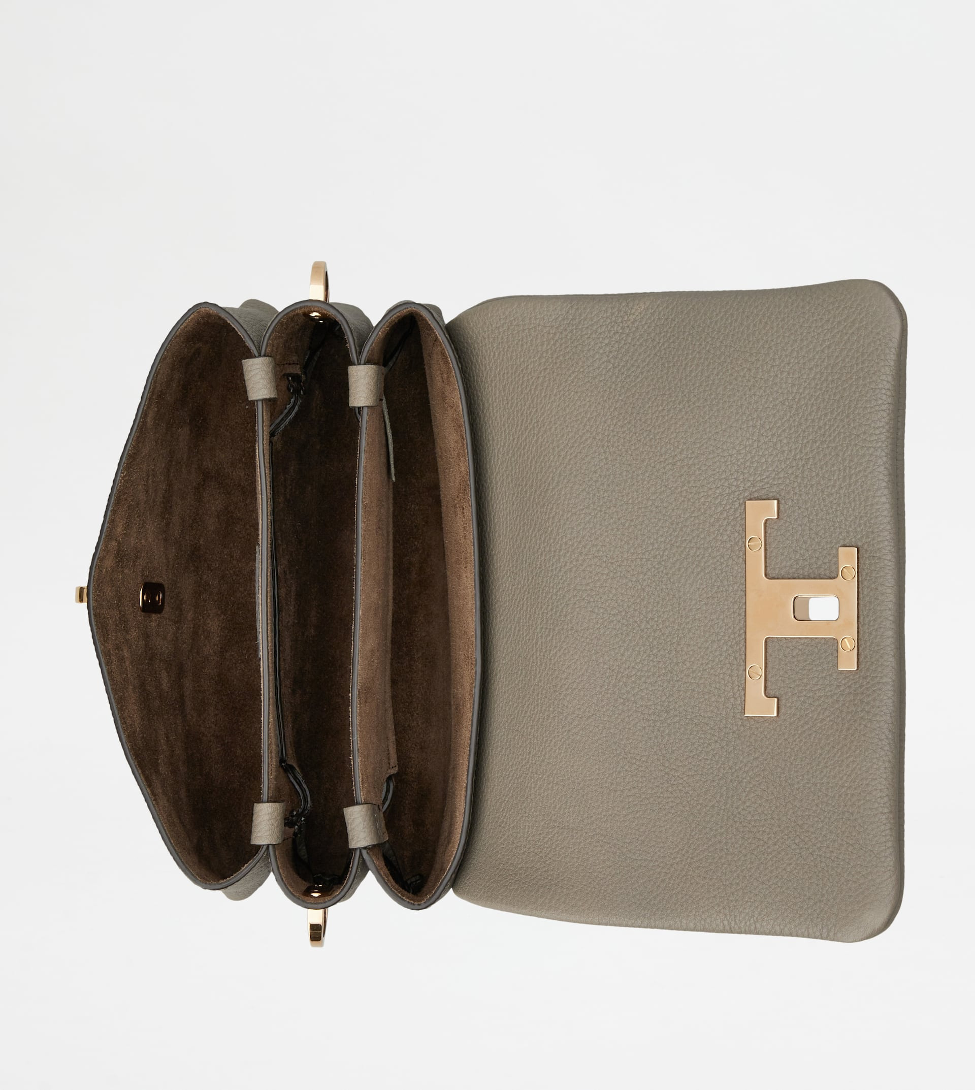 T TIMELESS FLAP BAG IN LEATHER MICRO - GREY - 4