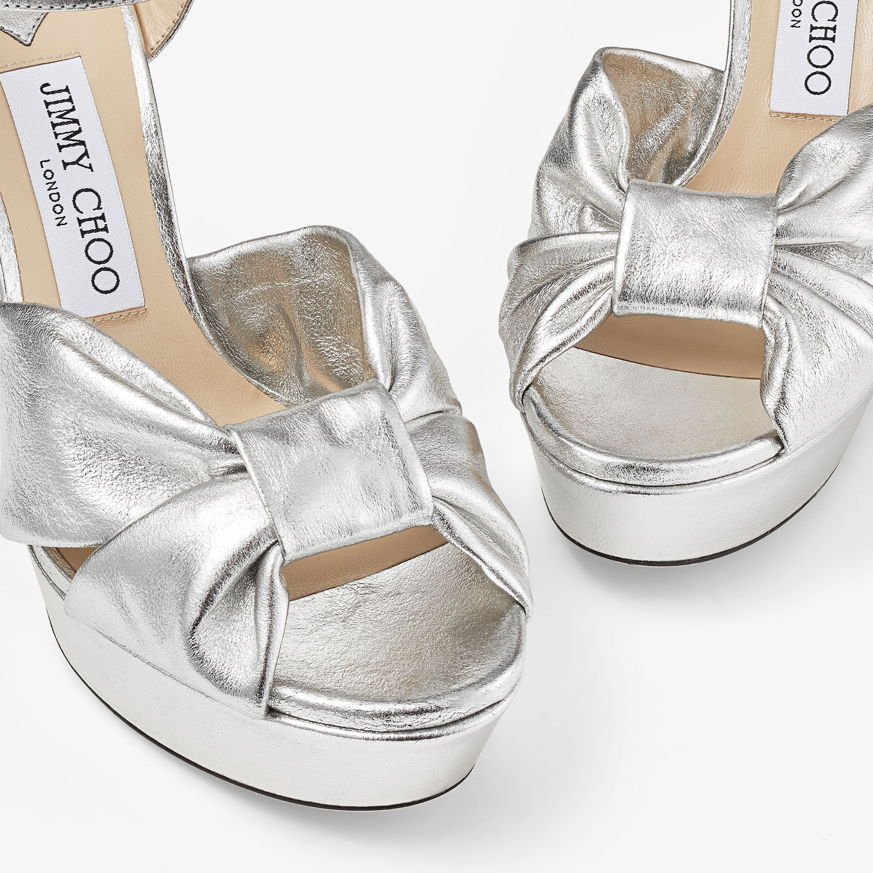 Heloise 120
Silver Metallic Nappa Leather Platform Sandals - 4