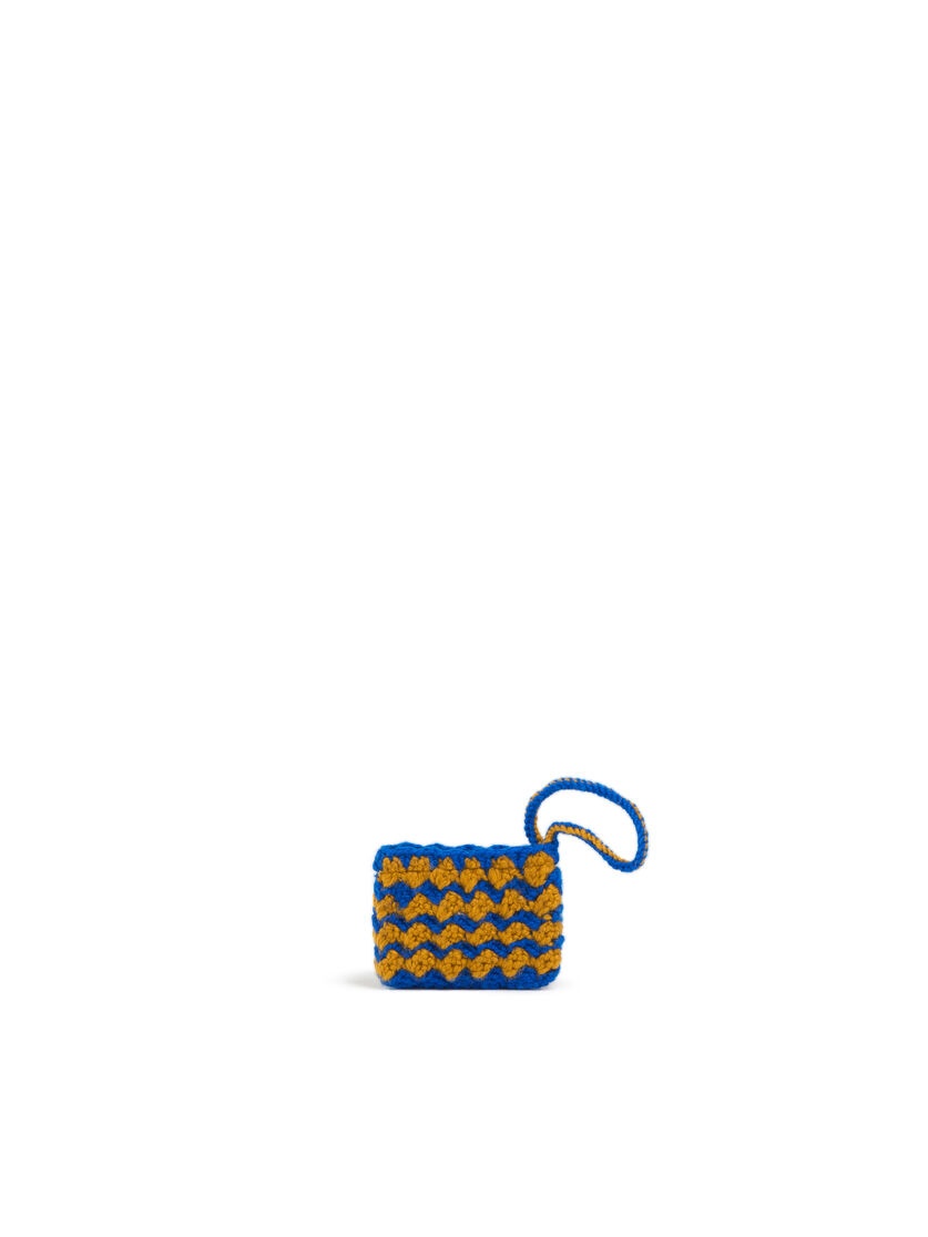 BROWN CROCHET MARNI MARKET MINI ROSAL POUCH 2
