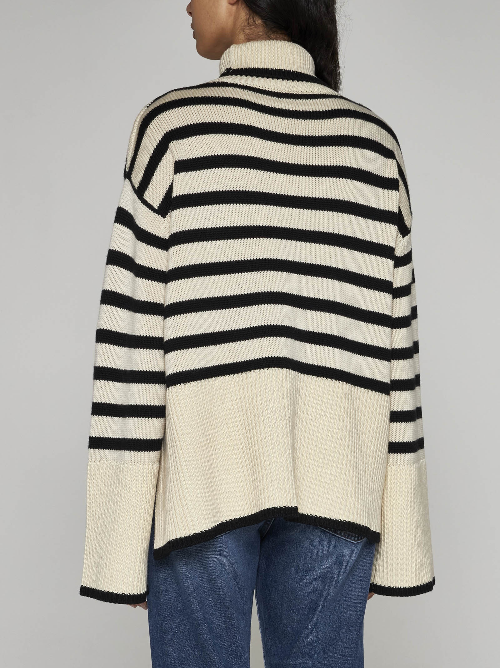 Striped wool and cotton turtleneck - 4