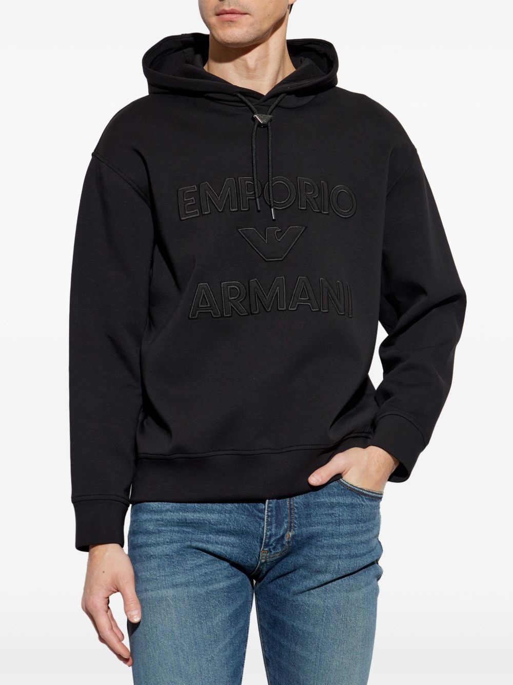 logo-appliqué hoodie - 3