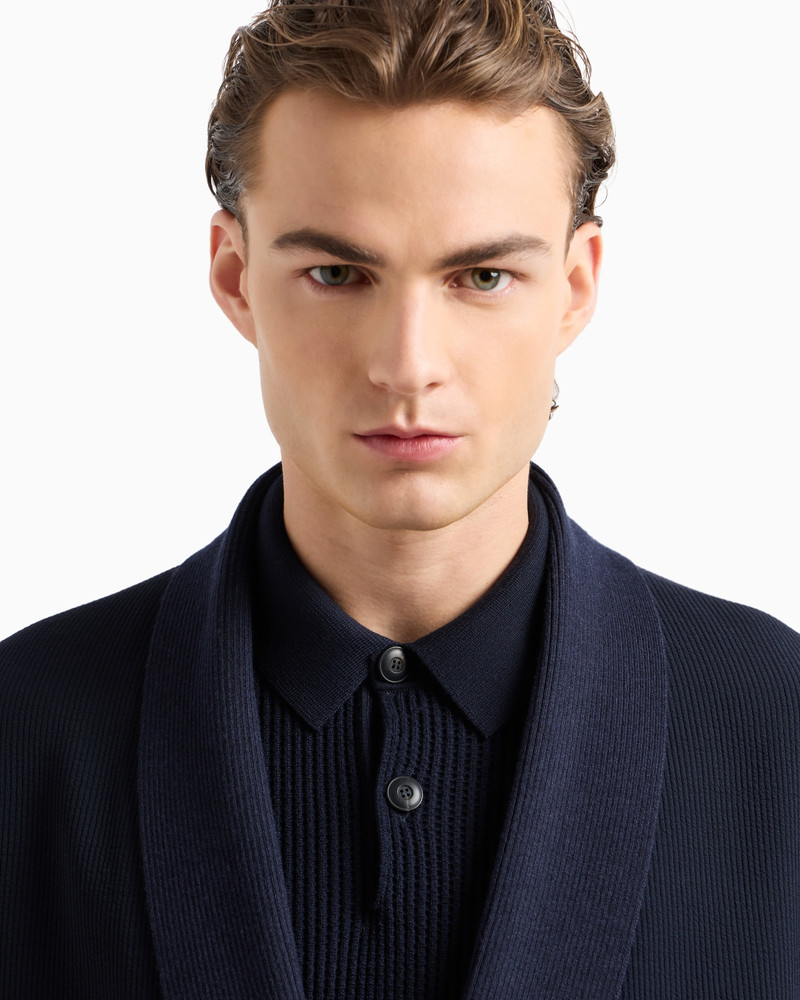 DOUBLE-BREASTED JACKET IN VIRGIN WOOL AND CANNETÉ VISCOSE 5