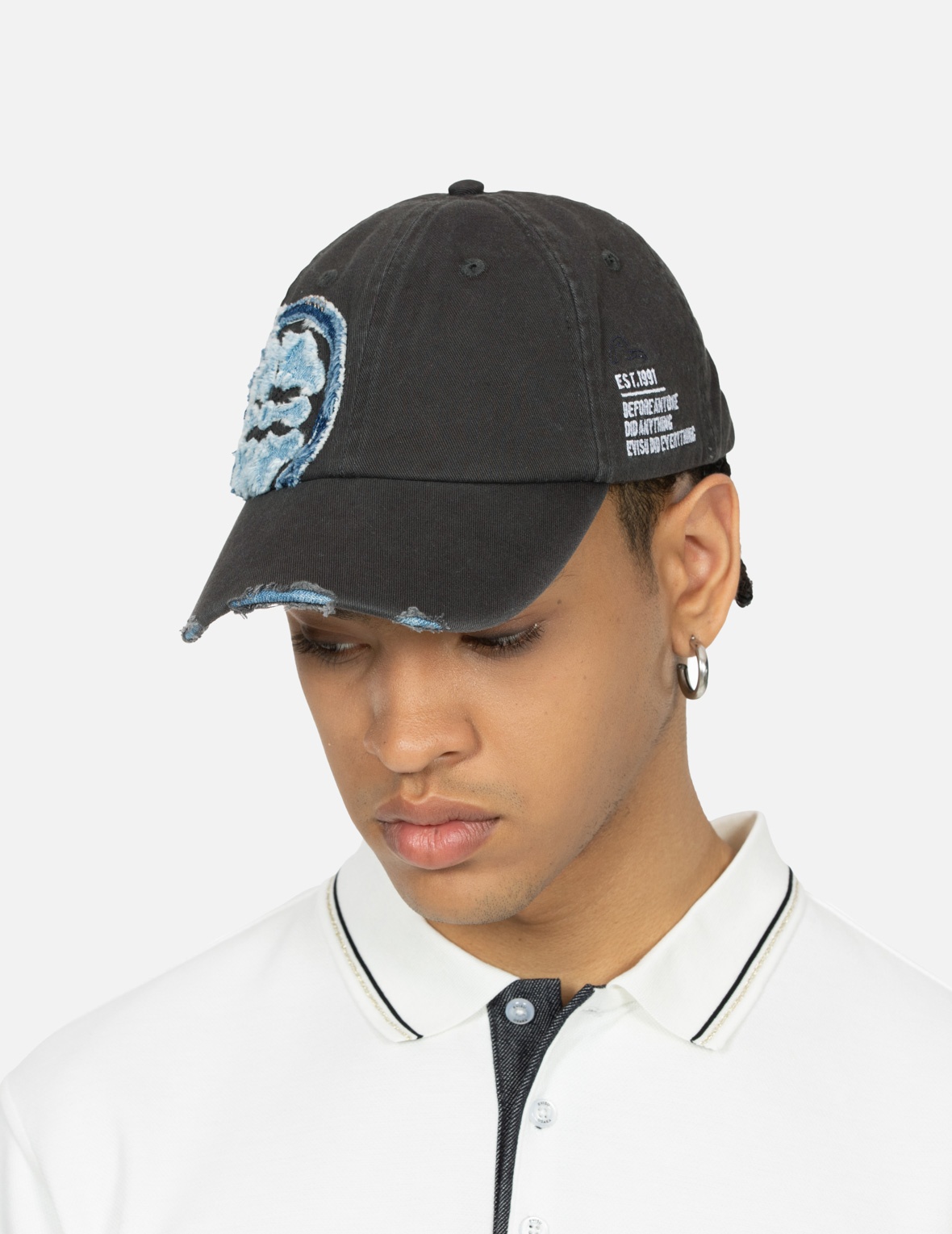 EMBROIDERY AND DISTRESSED EFFECT CAP - 3