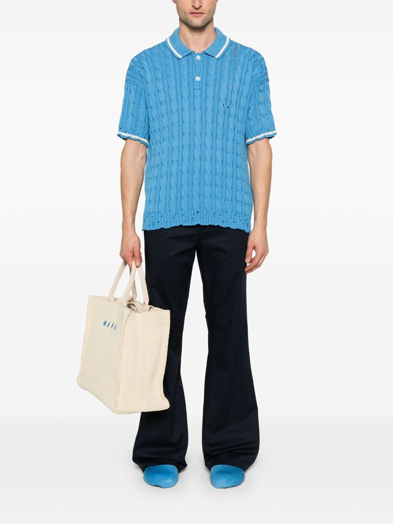 Marni cable-knit polo shirt outlook