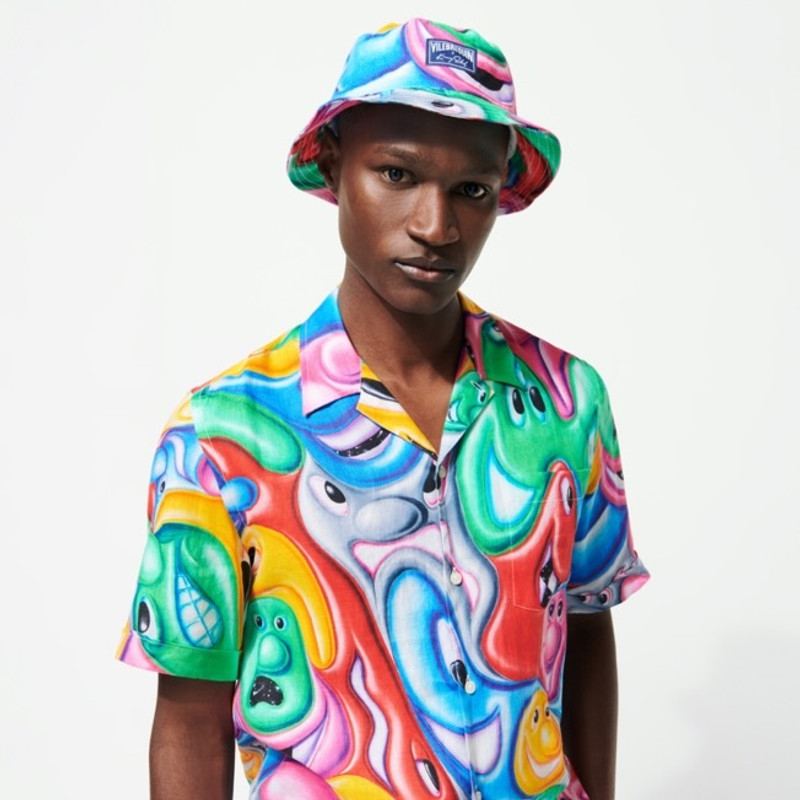 Vilebrequin Men Bucket Hat Faces In Places - Vilebrequin x Kenny Scharf outlook