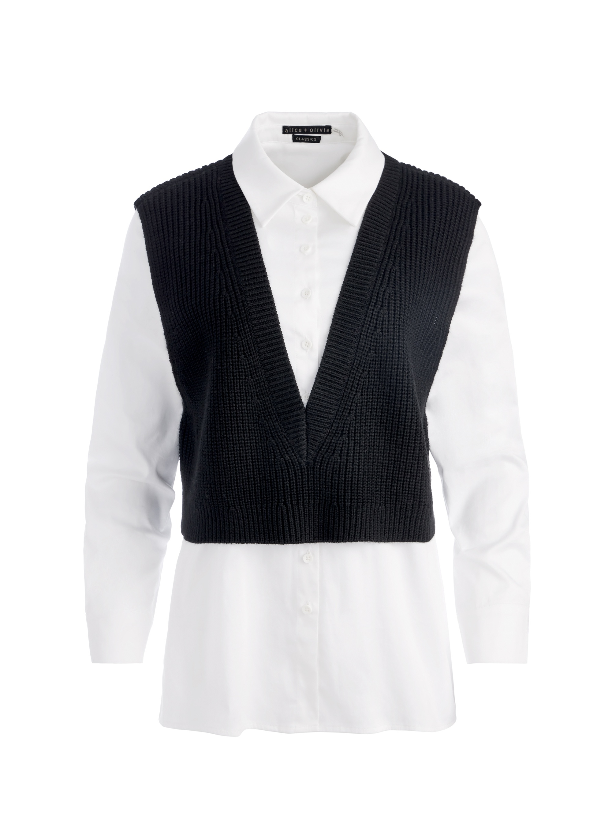 ORLY SWEATER VEST COMBINATION TOP - 1