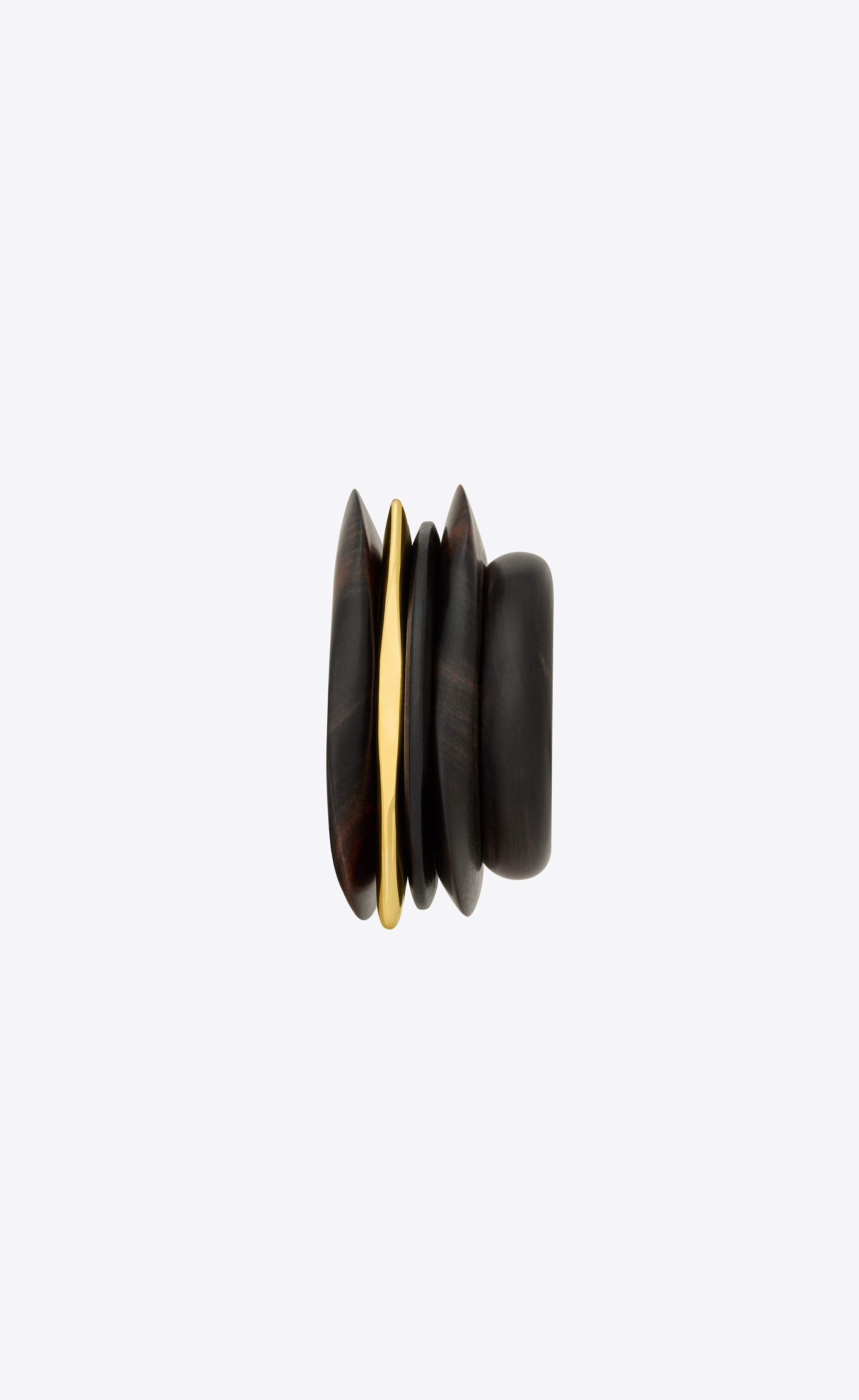 oversize bangle in wood, bamboo and metal - 3
