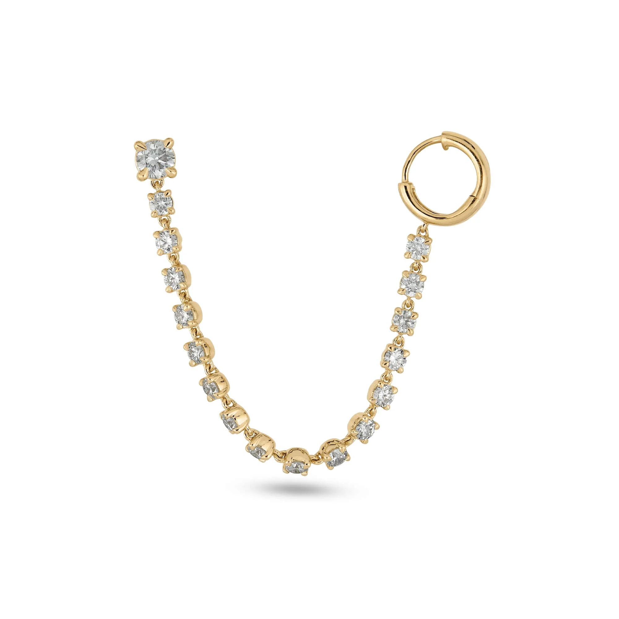 LAB-Created Diamond Single Connector Earring - 1