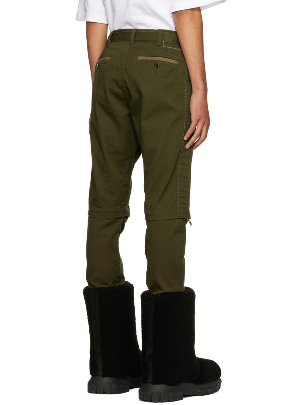 Khaki Zip Jeans - 3