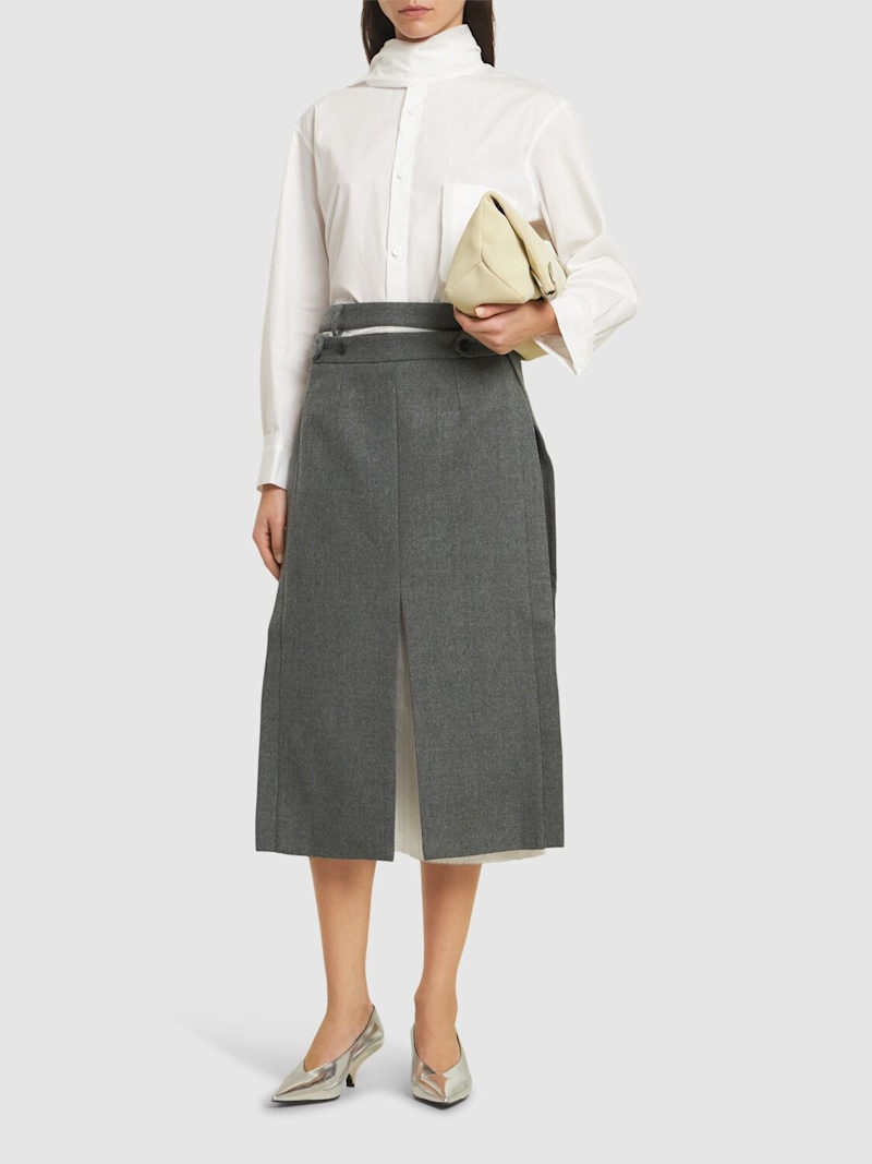 Andes apron tailored midi skirt - 2