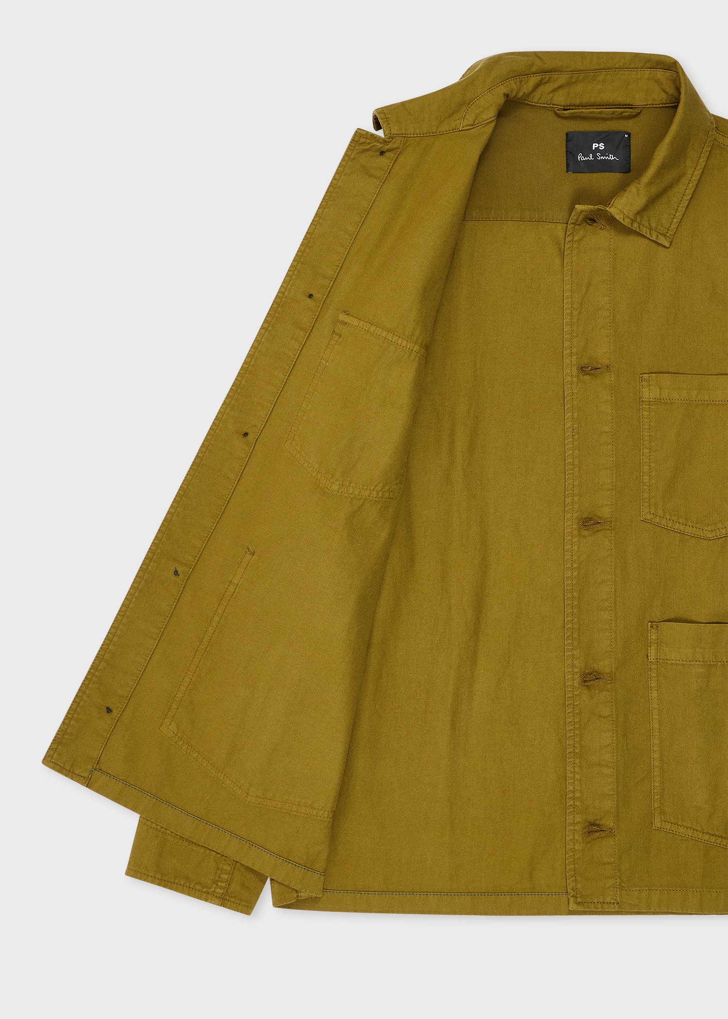 Khaki Garment-Dye 'Broad Stripe Zebra' Cotton Work Jacket - 4