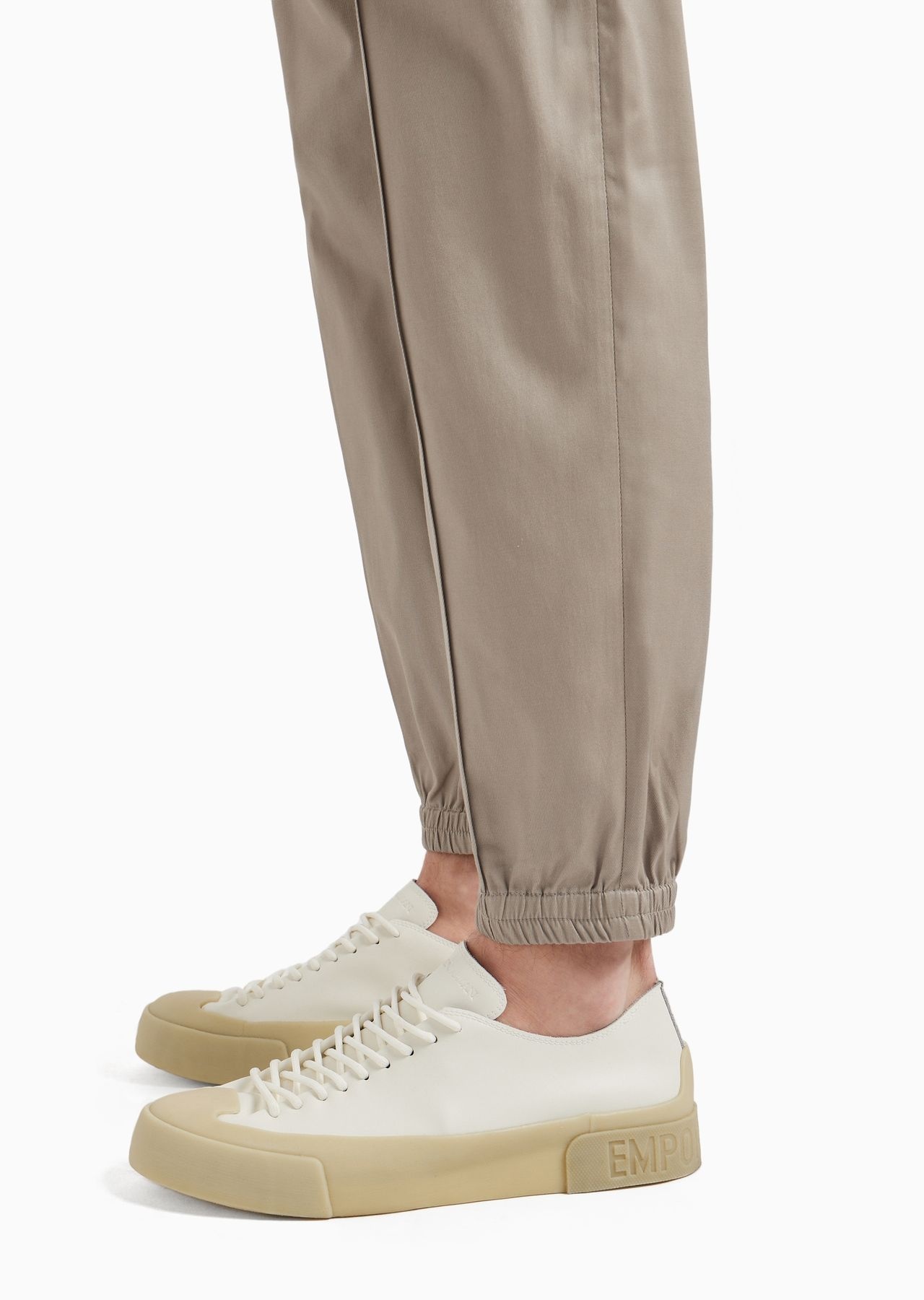 Comfortable cotton twill trousers with centre crease and stretch cuffs - 5