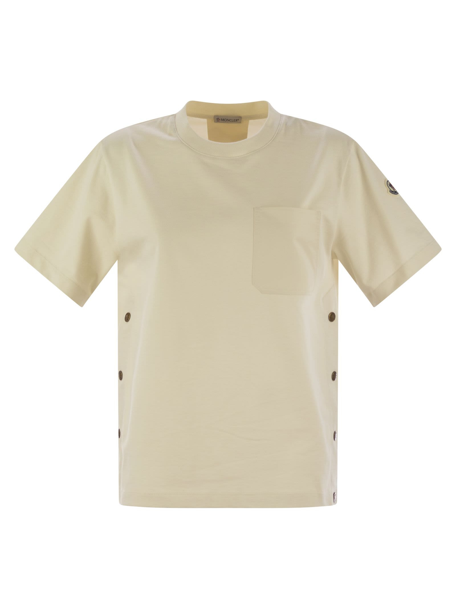 Moncler Women Cotton T-Shirt With Pocket - 1