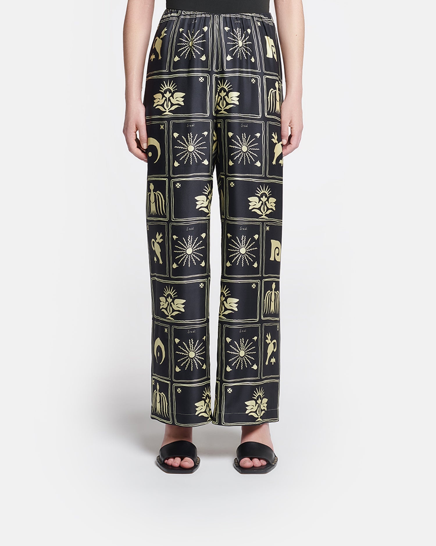 Printed Silk-Twill Pants - 4